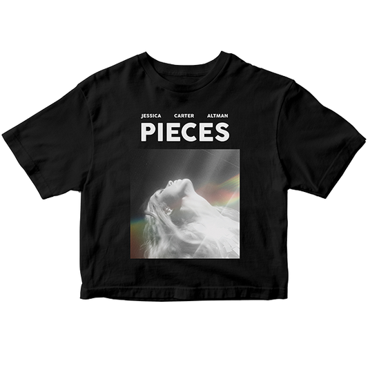 pieces album art on black cropped top